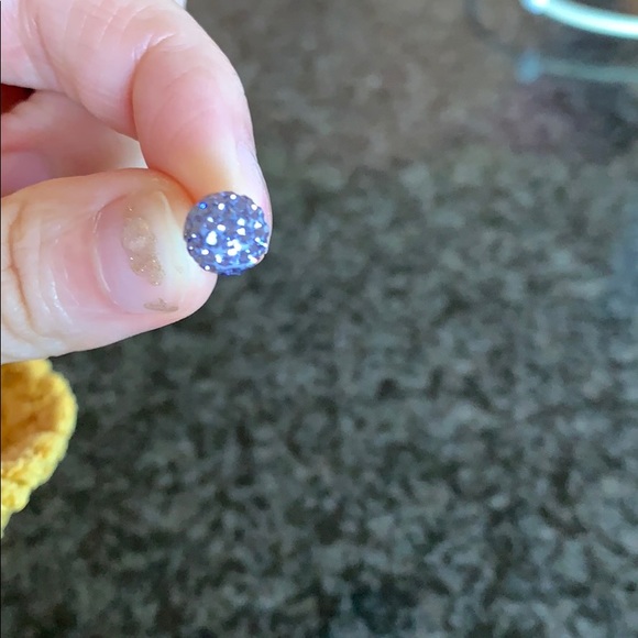 Purple Sparkly Stud Earrings - Picture 3 of 3